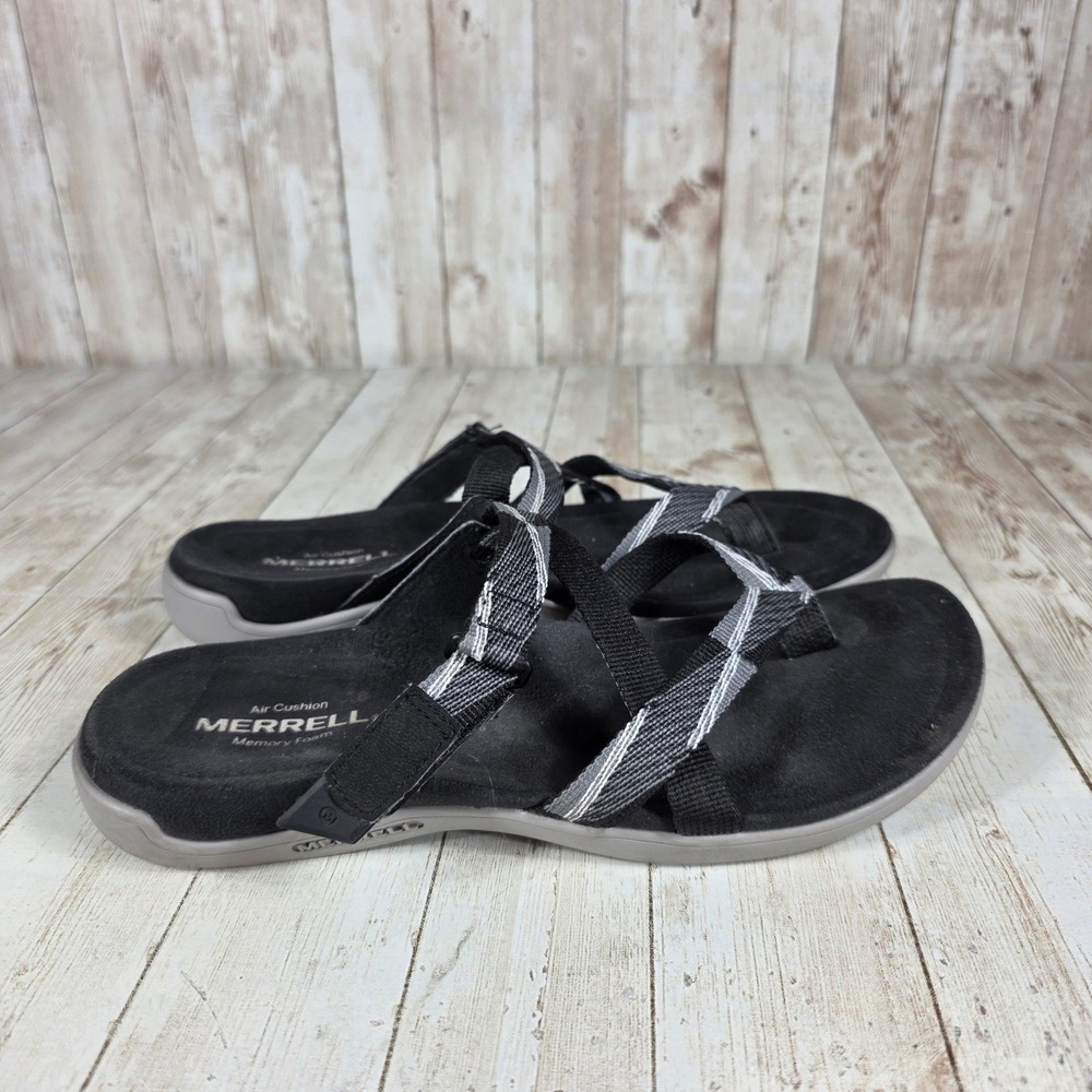 Merrell Women's Black White Performance Footwear Adjustable Strap Sandals 7